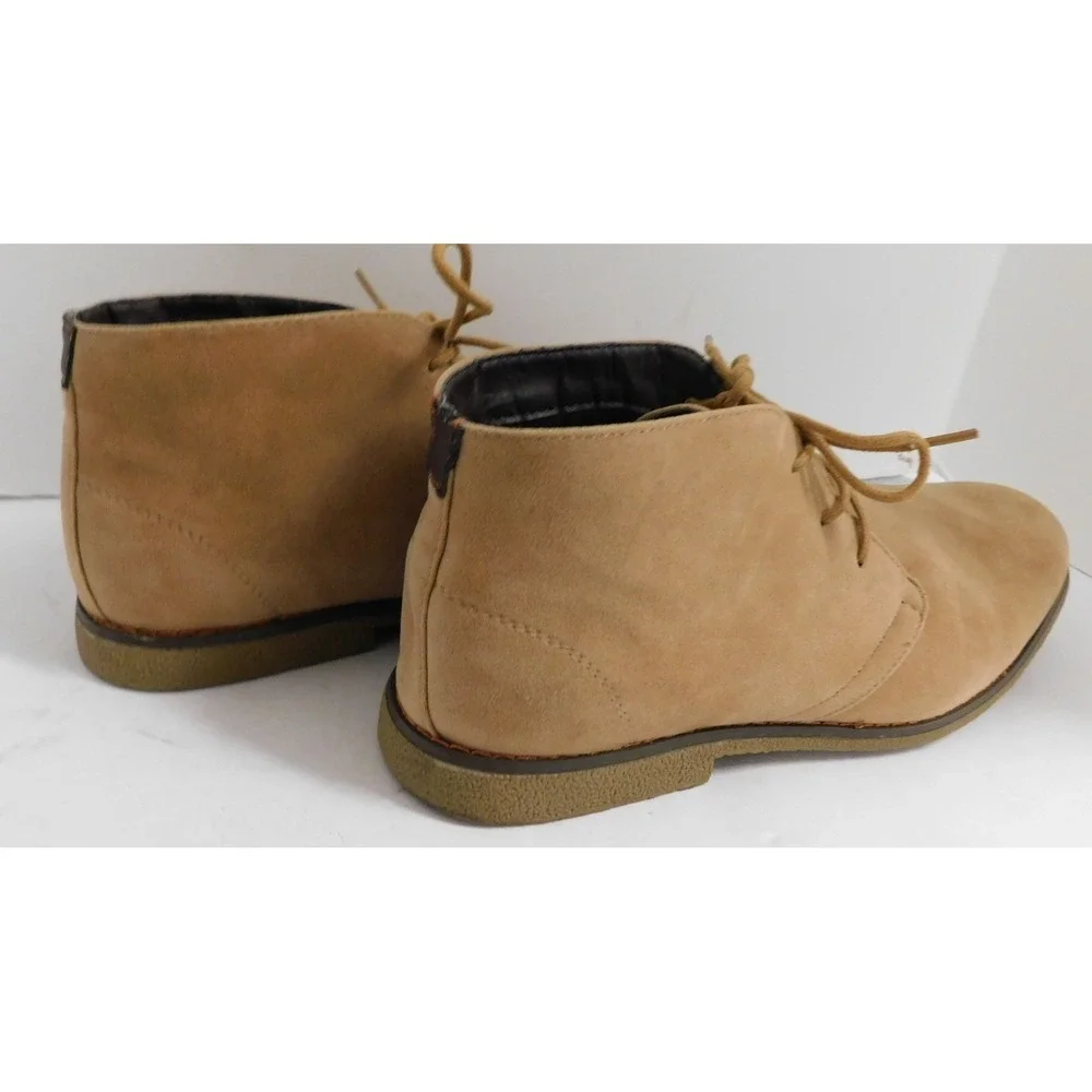 Oak & Rush Men's Ankle Lace Up Fashion Microsuede Chukka Boots Beige sz 10.5